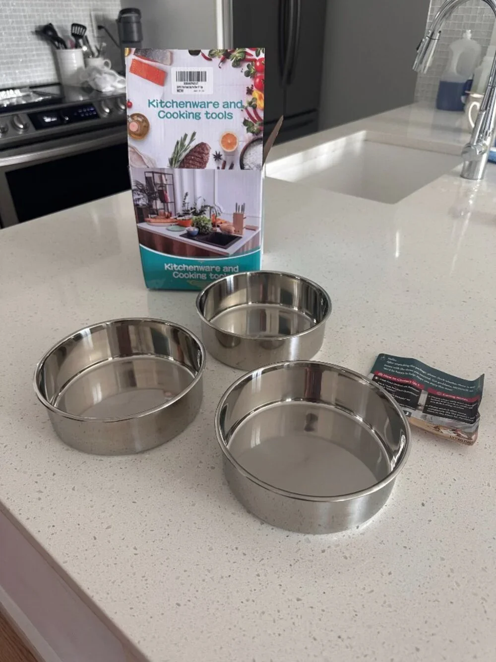 Set of 3 Stainless Steel 6-Inch Cake Pans